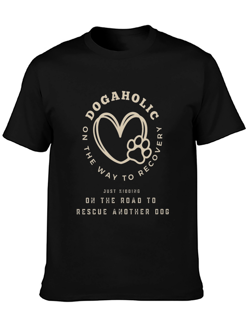 Dogaholic Rescue T-Shirt - Heart Paw Design