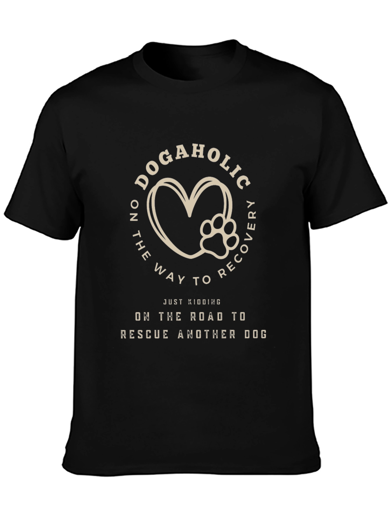 Dogaholic Rescue T-Shirt - Heart Paw Design