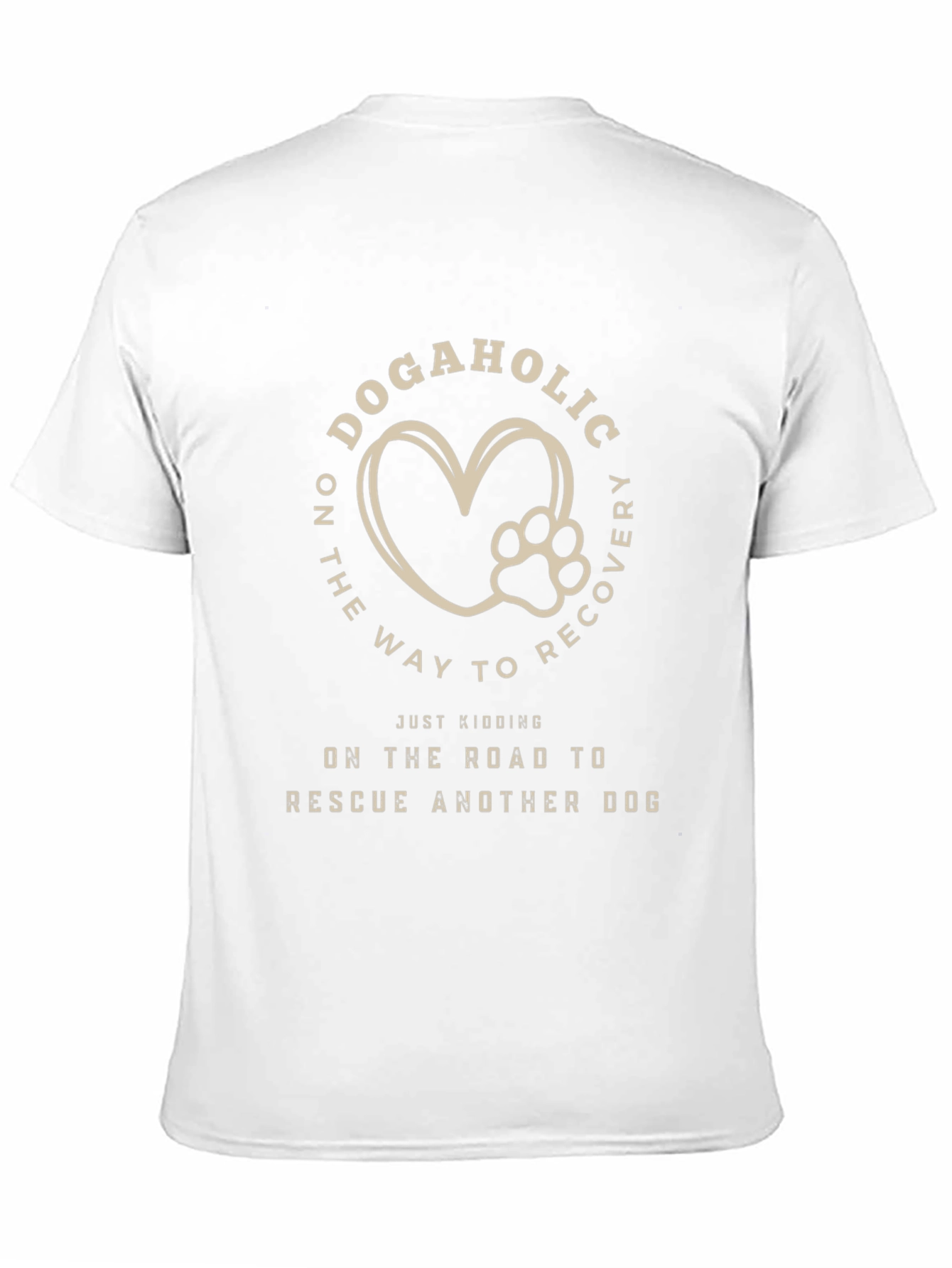 Dogaholic Rescue T-Shirt - Heart Paw Design