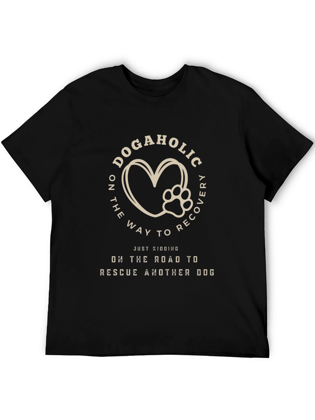 Dogaholic Rescue T-Shirt - Heart Paw Design