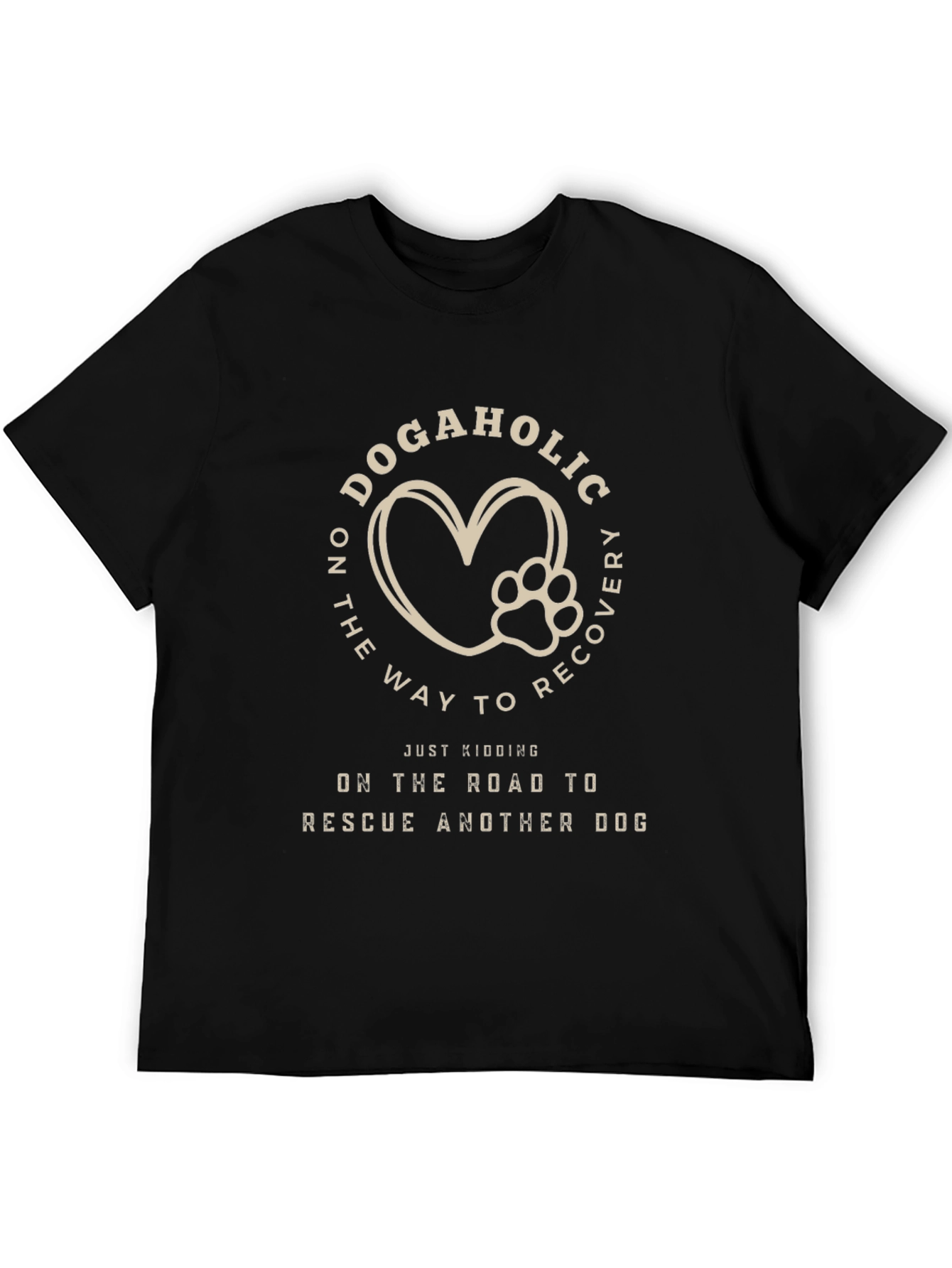 Dogaholic Rescue T-Shirt - Heart Paw Design