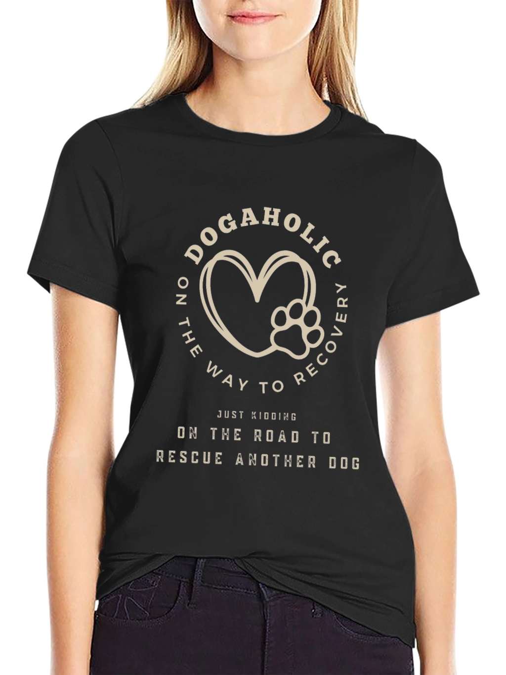 Dogaholic Rescue T-Shirt - Heart Paw Design