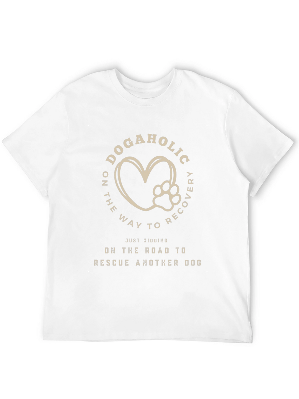Dogaholic Rescue T-Shirt - Heart Paw Design