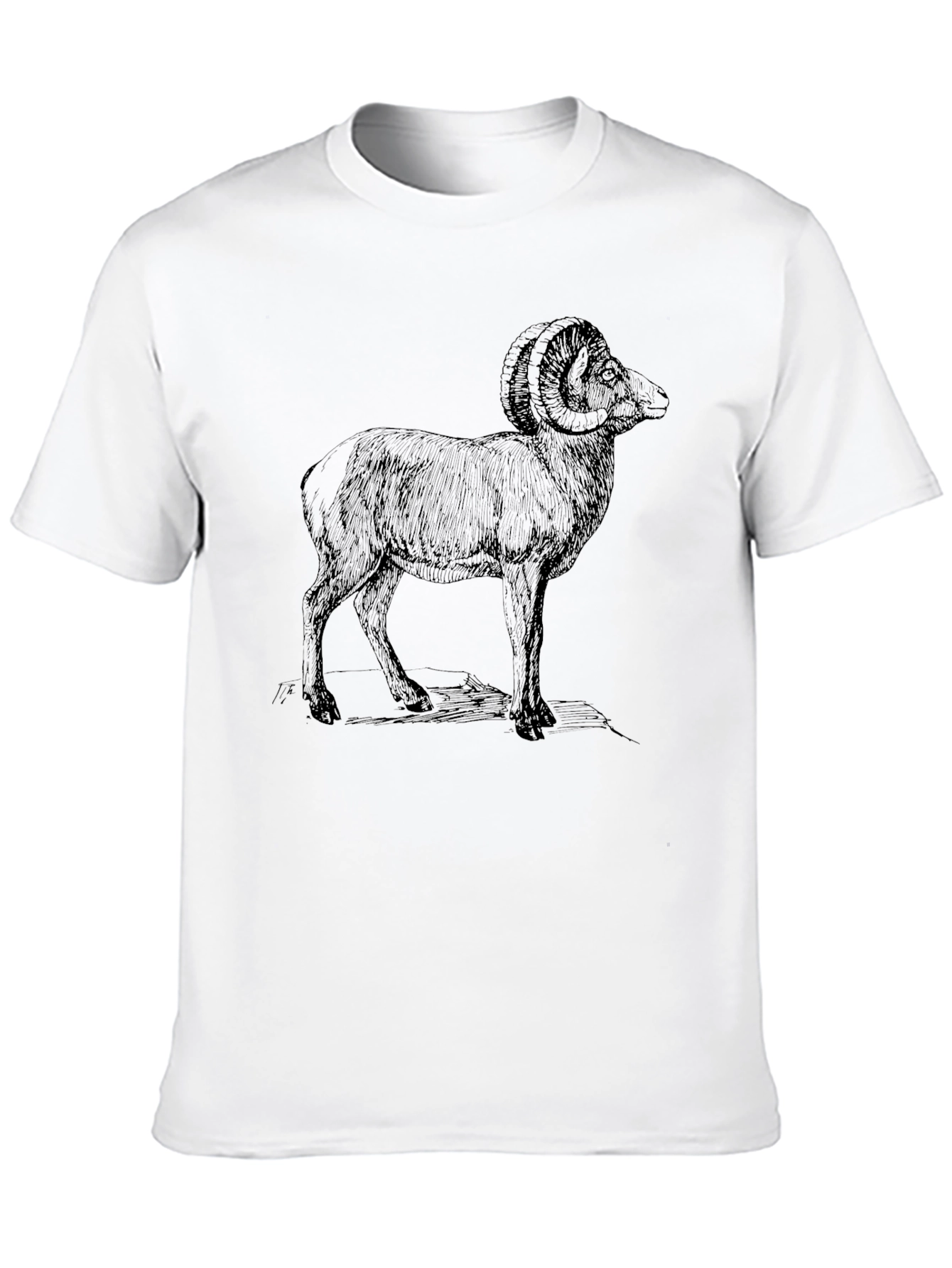Ram Graphic Print Black T-Shirt