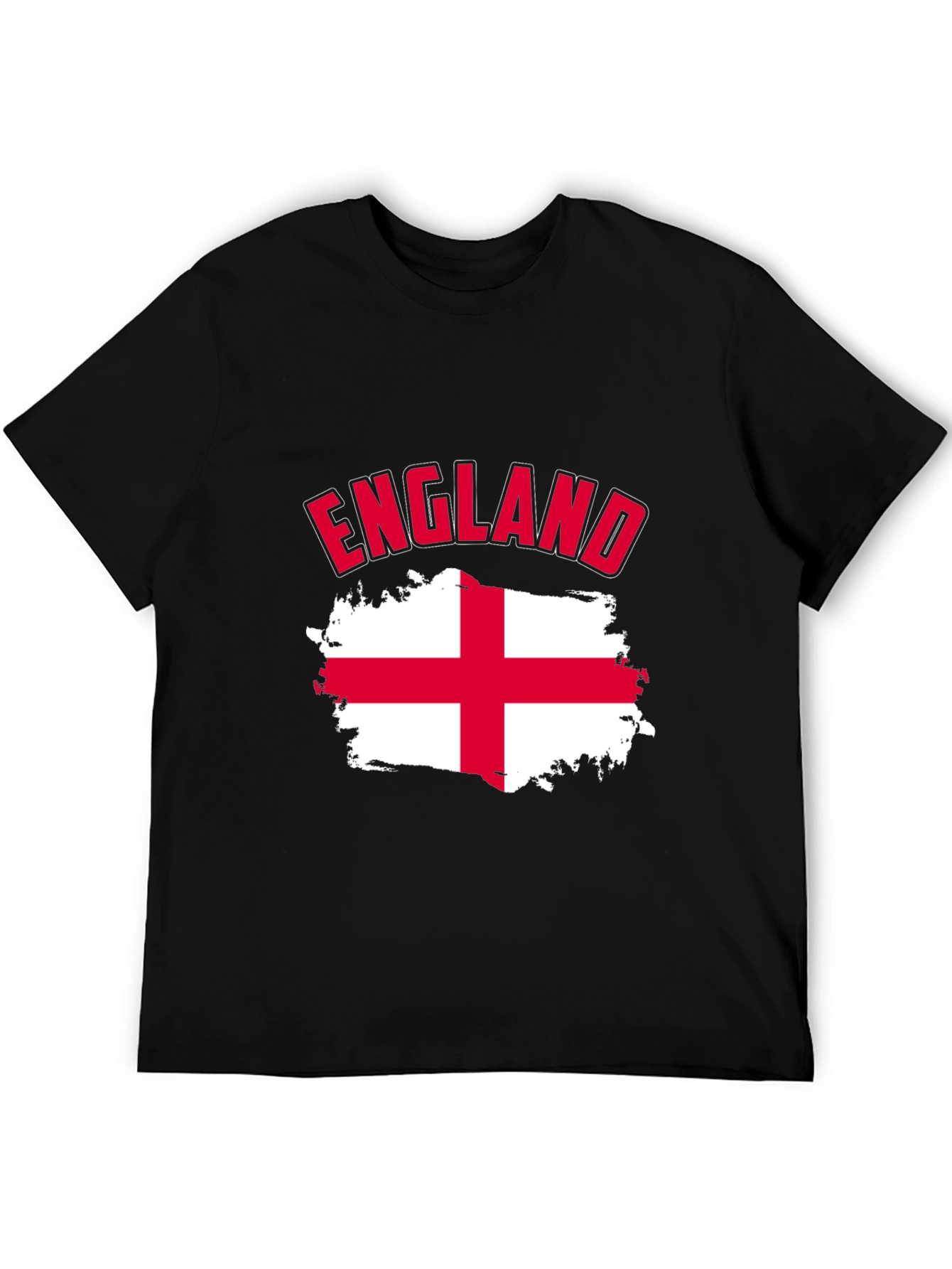 England Flag T-Shirt - Mens Black Cotton Tee