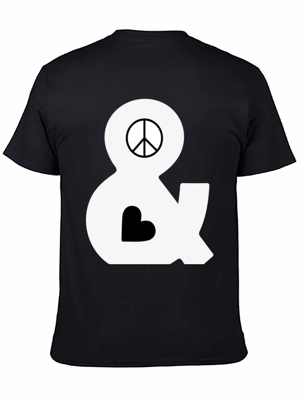 Peace & Love T-Shirt - Black Cotton