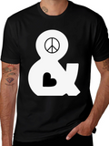 Peace & Love T-Shirt - Black Cotton