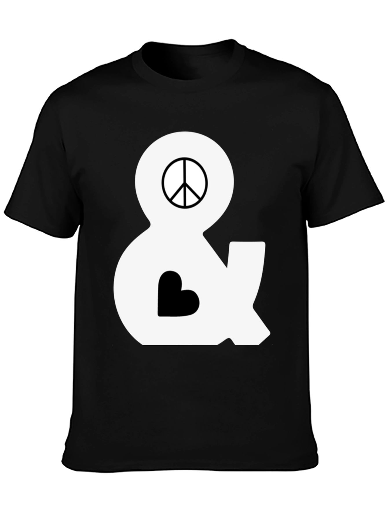 Peace & Love T-Shirt - Black Cotton