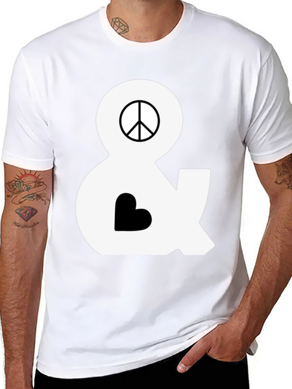 Peace & Love T-Shirt - Black Cotton