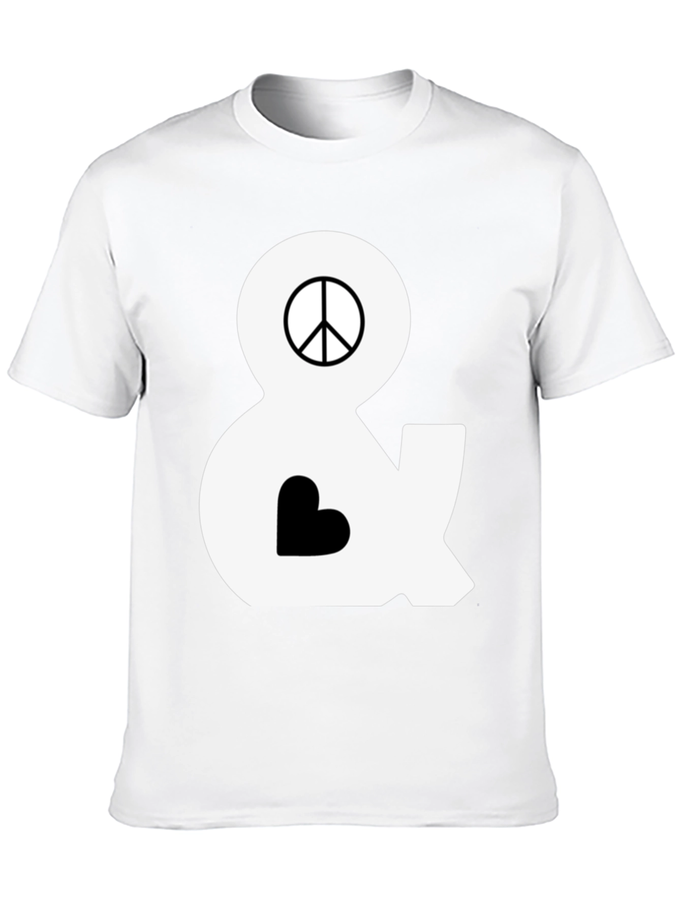 Peace & Love T-Shirt - Black Cotton