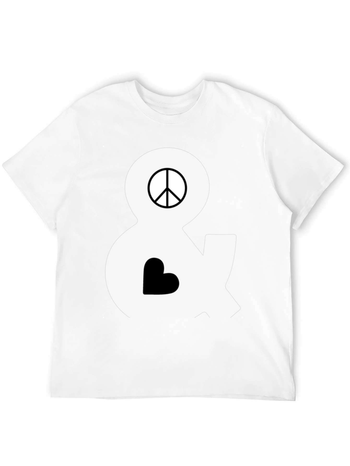 Peace & Love T-Shirt - Black Cotton