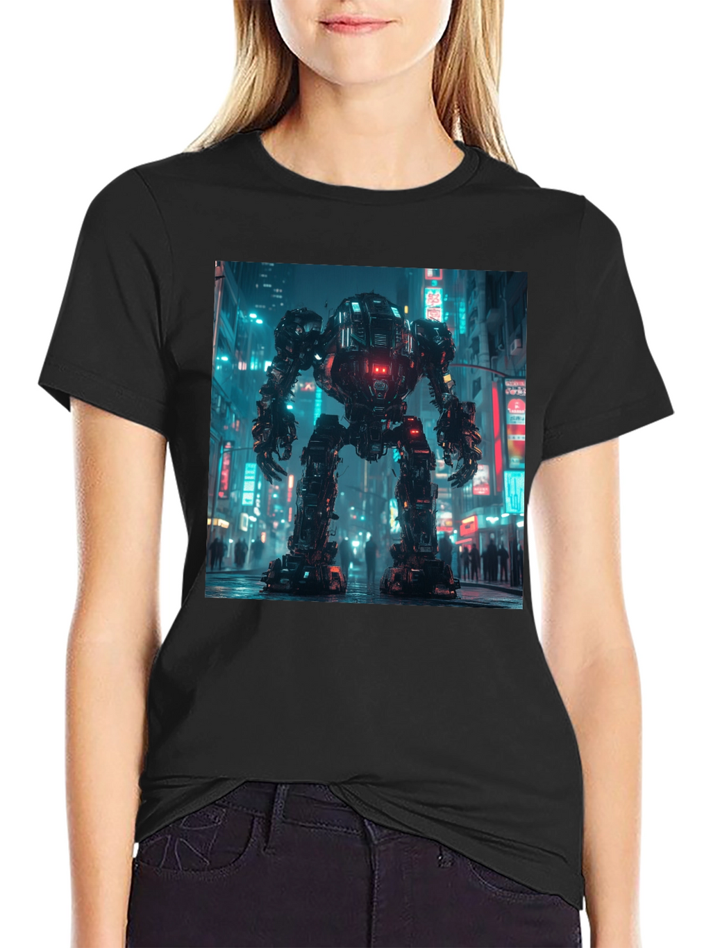 Cyberpunk Robot Graphic T-Shirt