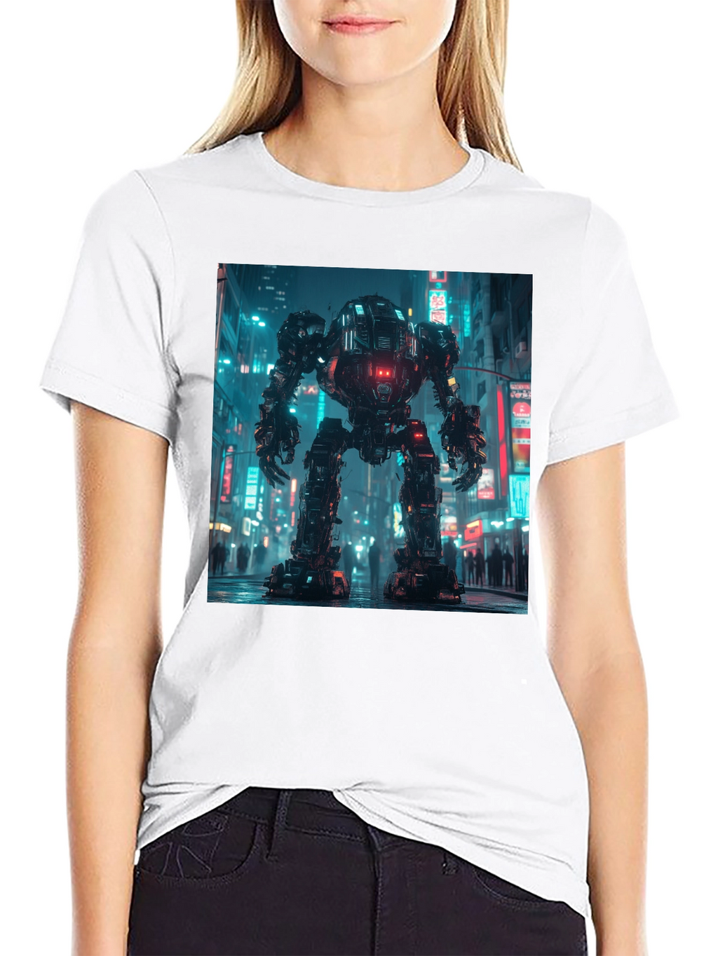 Cyberpunk Robot Graphic T-Shirt