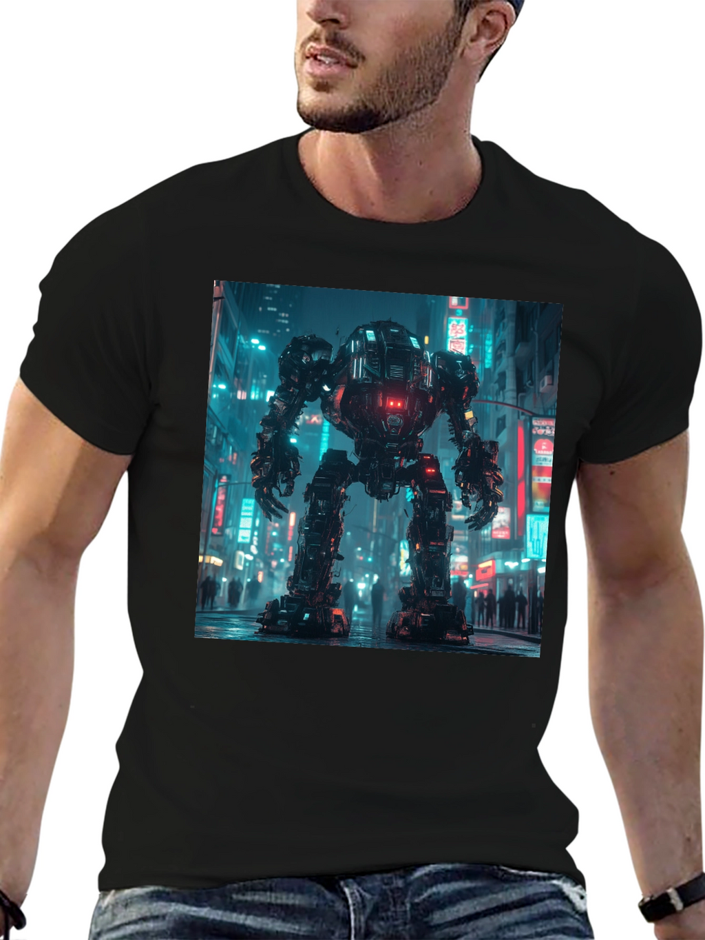 Cyberpunk Robot Graphic T-Shirt