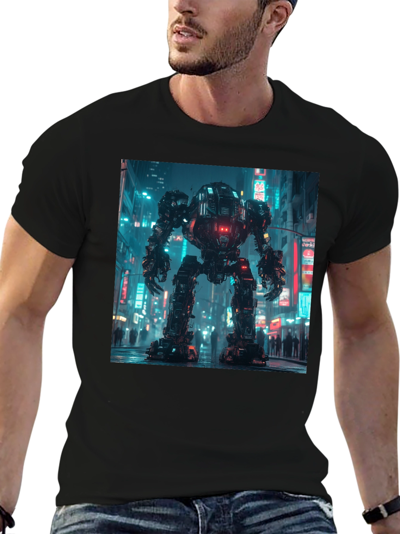 Cyberpunk Robot Graphic T-Shirt