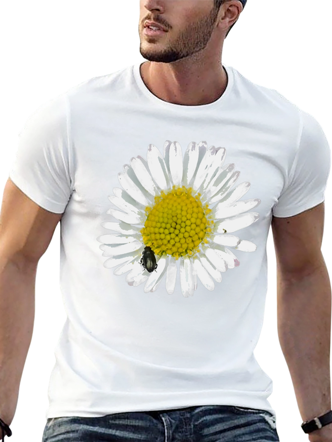 Daisy Graphic Tee - Black Casual T-Shirt