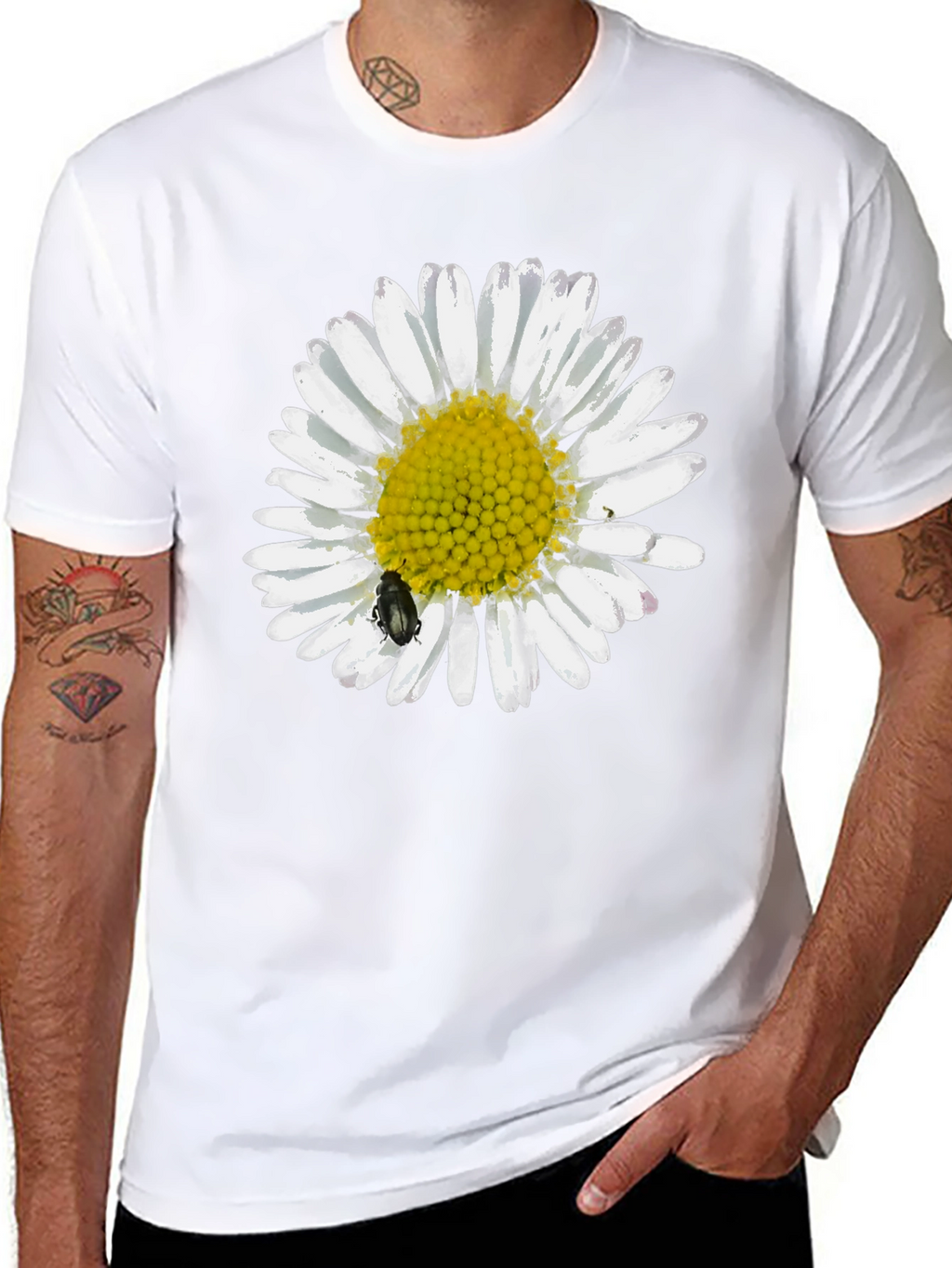 Daisy Graphic Tee - Black Casual T-Shirt