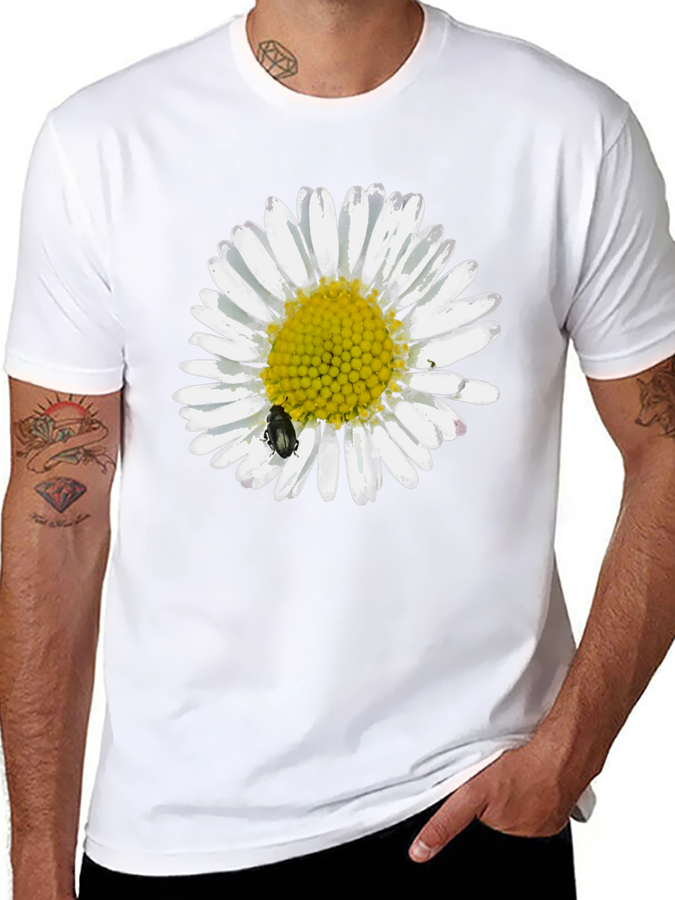 Daisy Graphic Tee - Black Casual T-Shirt