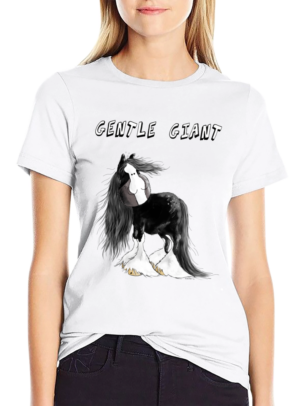 Gentle Giant Horse Graphic Black T-Shirt