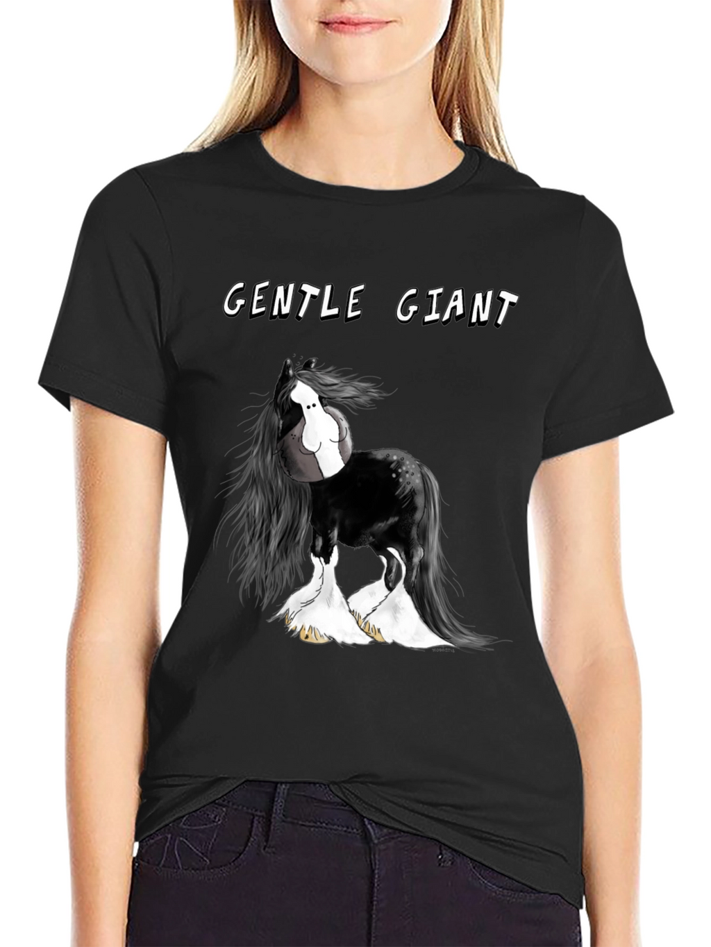 Gentle Giant Horse Graphic Black T-Shirt