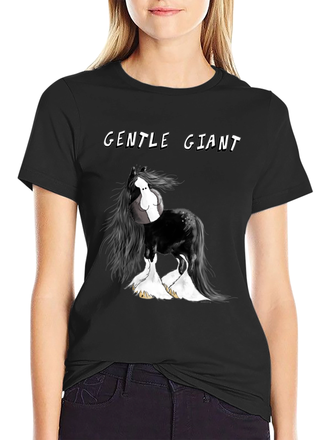 Gentle Giant Horse Graphic Black T-Shirt