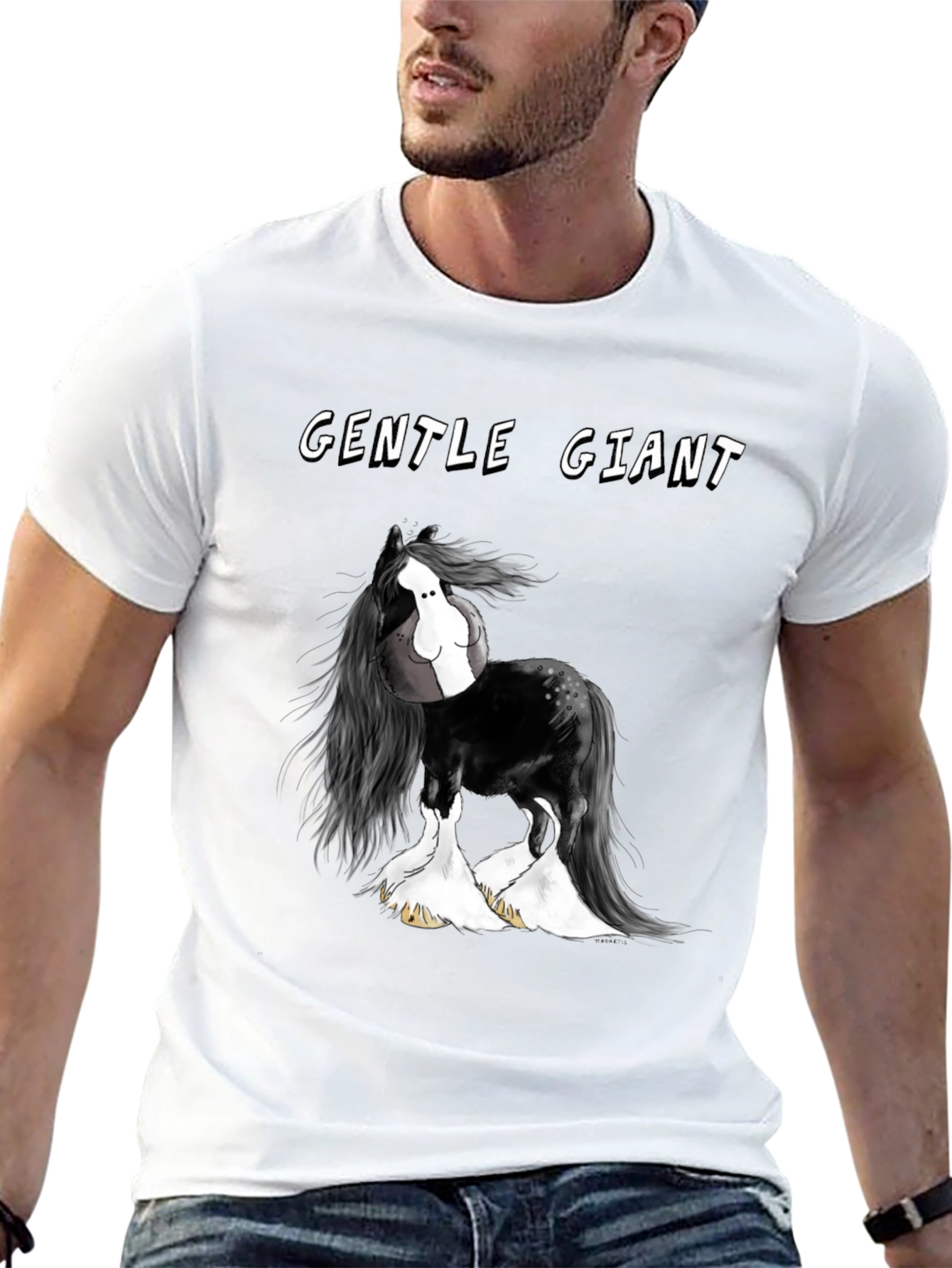 Gentle Giant Horse Graphic Black T-Shirt