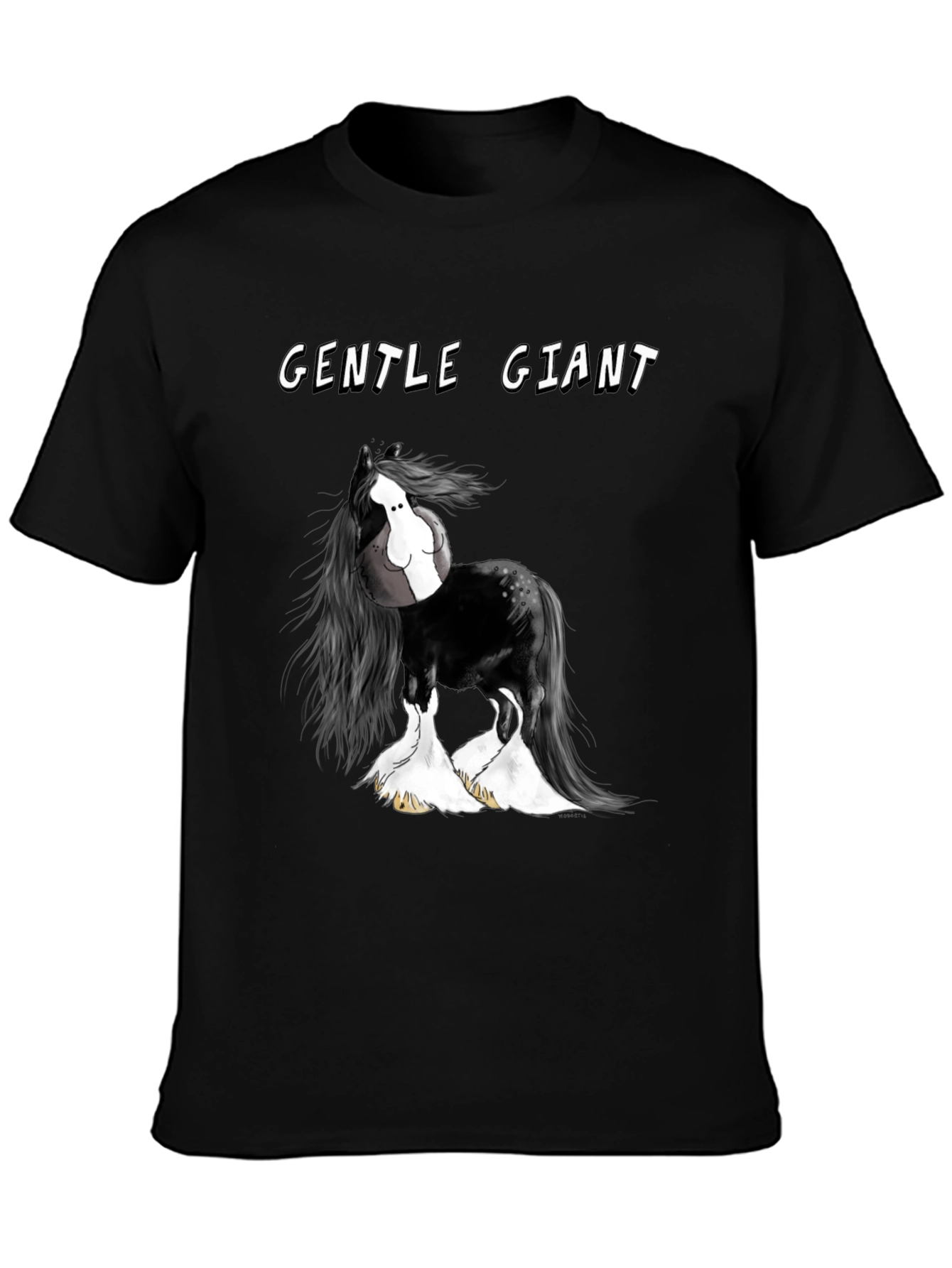 Gentle Giant Horse Graphic Black T-Shirt
