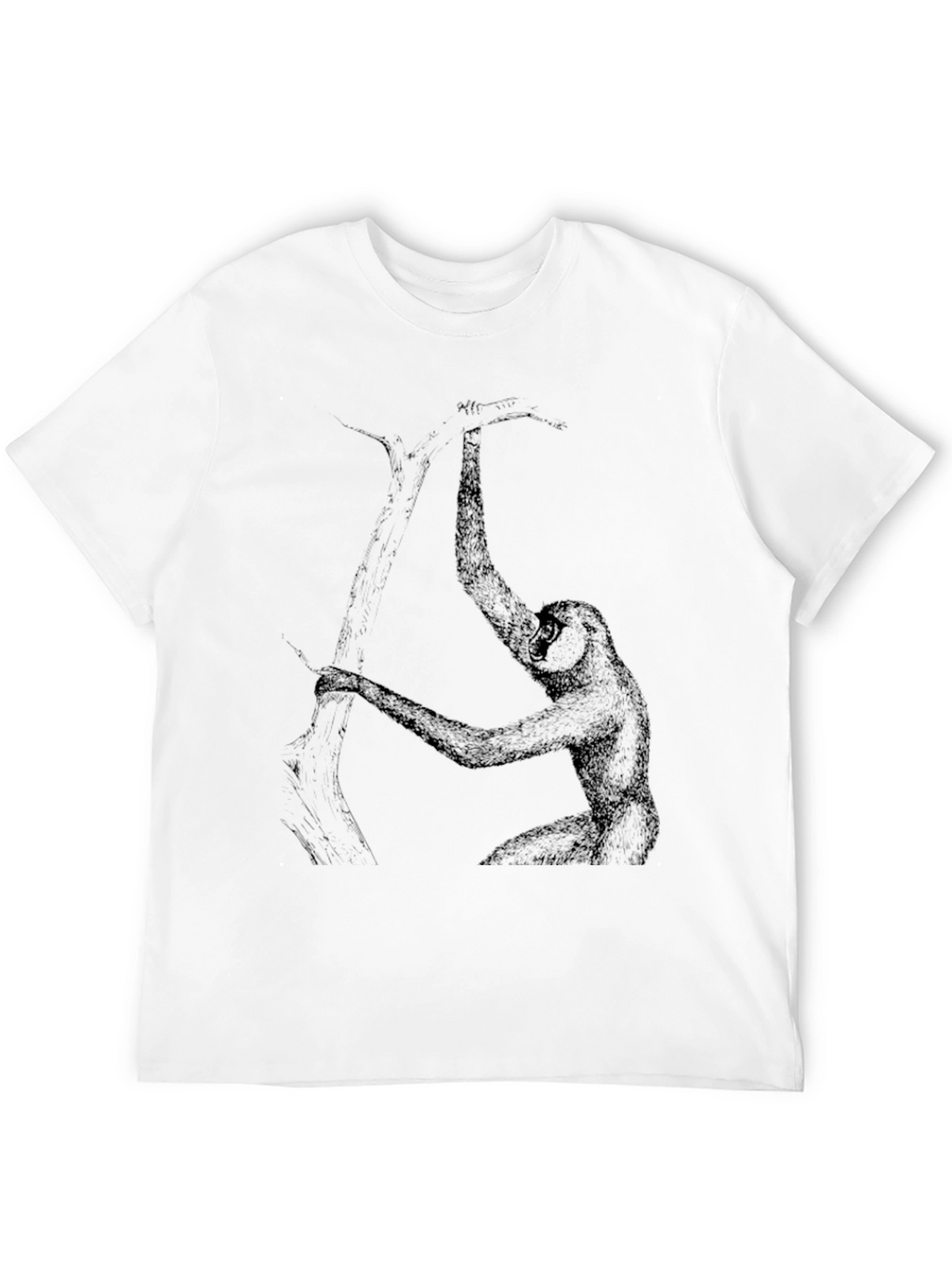 Gibbon Graphic Tee - Black Cotton T-Shirt