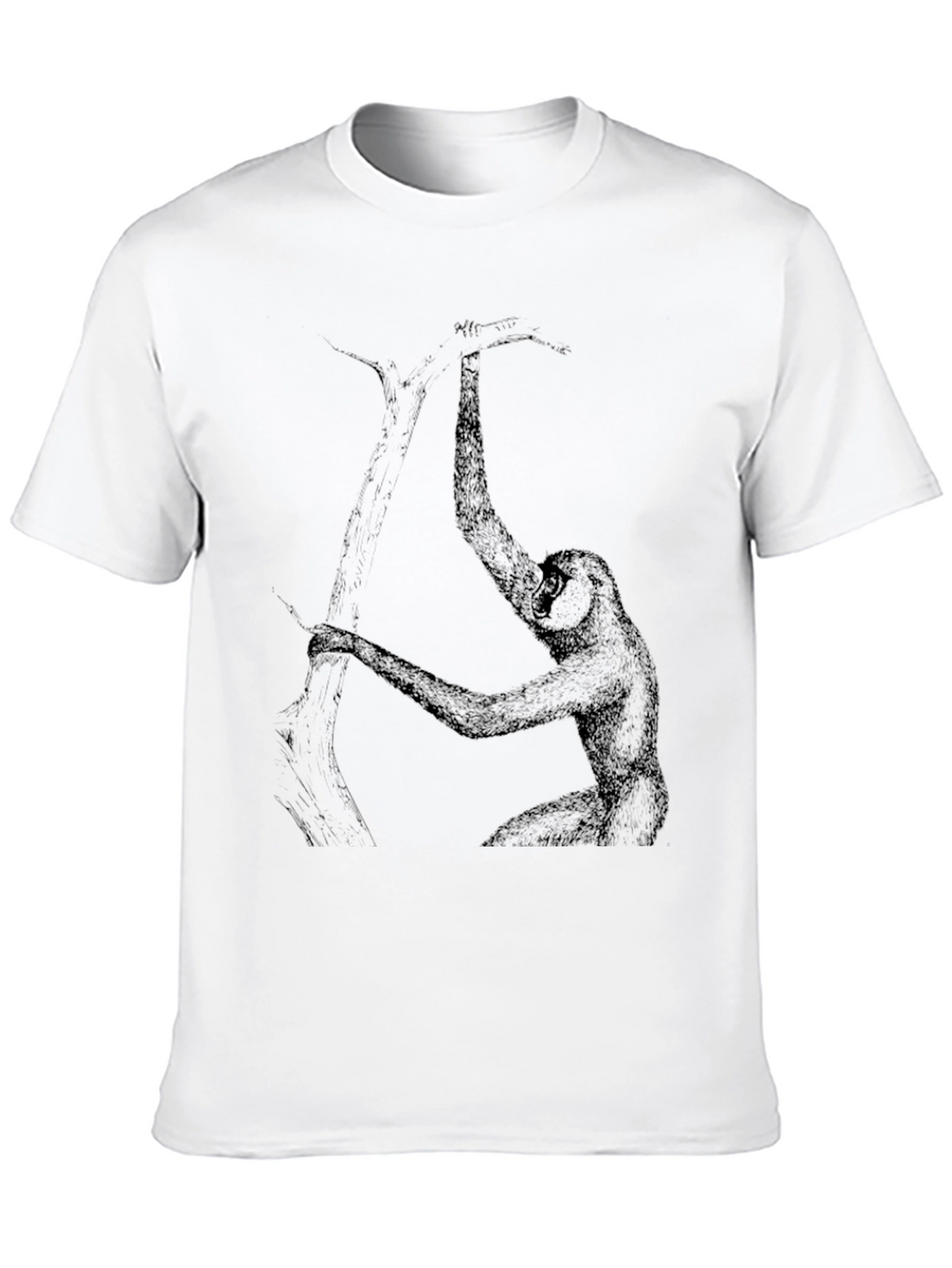 Gibbon Graphic Tee - Black Cotton T-Shirt