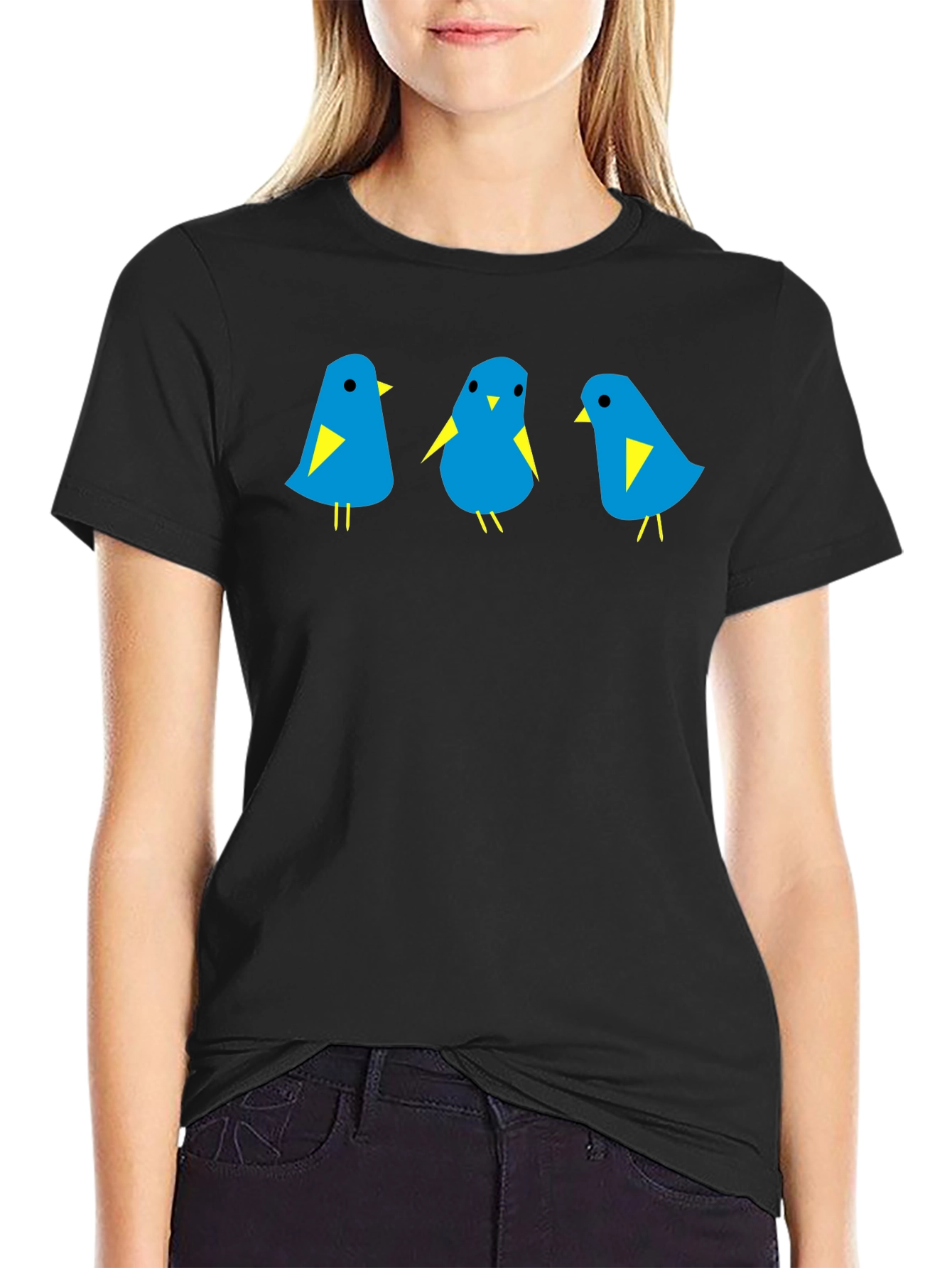 Blue Bird Trio Graphic Tee - Mens Black T-Shirt
