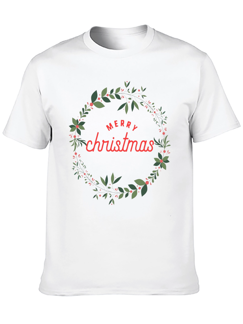 Festive Merry Christmas Wreath Graphic Tee