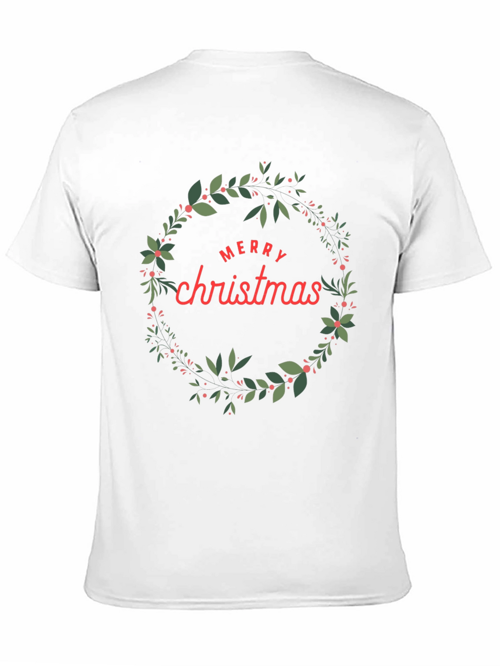 Festive Merry Christmas Wreath Graphic Tee
