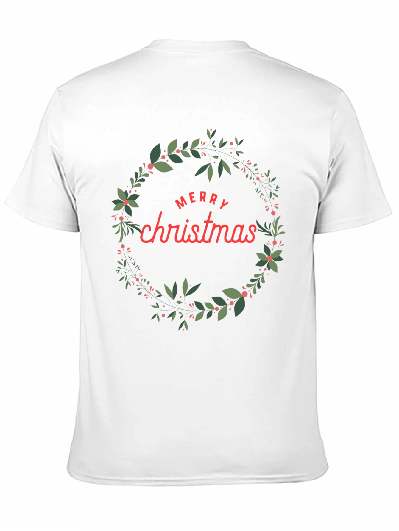 Festive Merry Christmas Wreath Graphic Tee