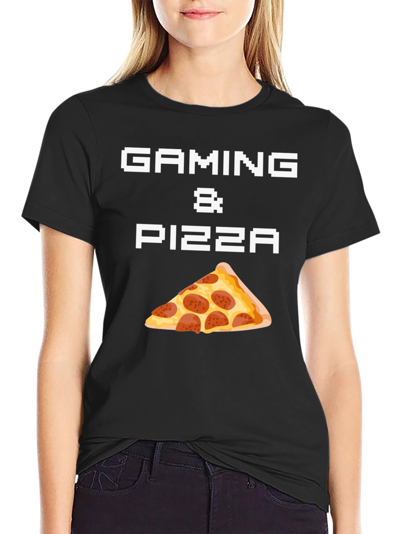 Gaming & Pizza Graphic T-Shirt - Gamer Foodie Tee