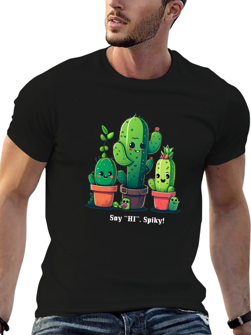 Cute Cactus Crew Graphic T-Shirt