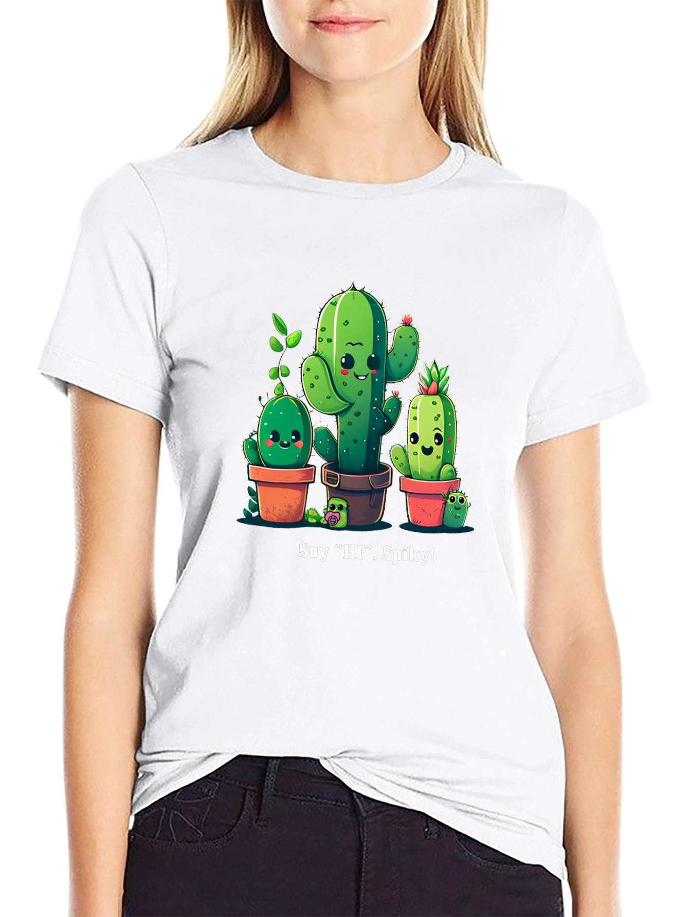 Cute Cactus Crew Graphic T-Shirt