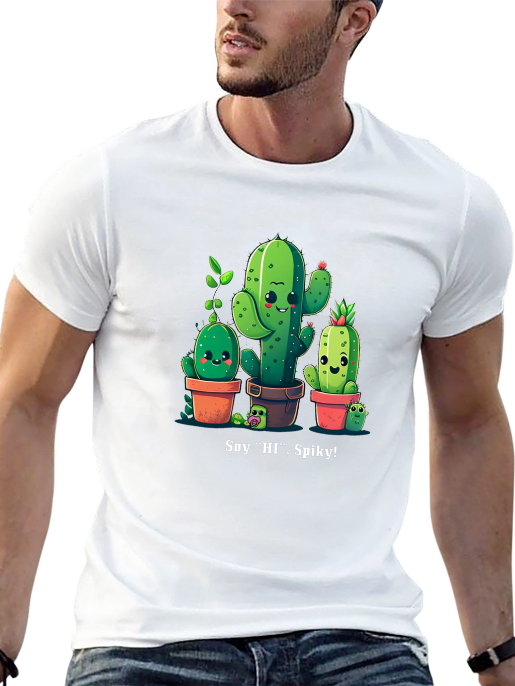 Cute Cactus Crew Graphic T-Shirt