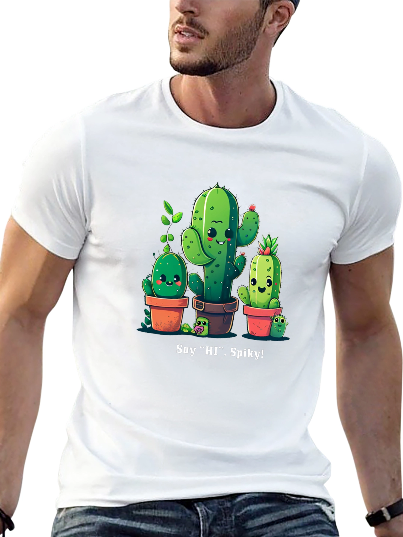 Cute Cactus Crew Graphic T-Shirt
