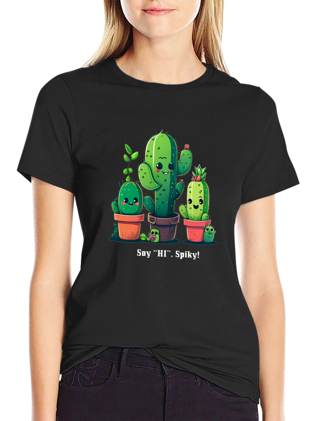 Cute Cactus Crew Graphic T-Shirt