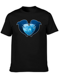 Dolphin Heart Graphic T-Shirt