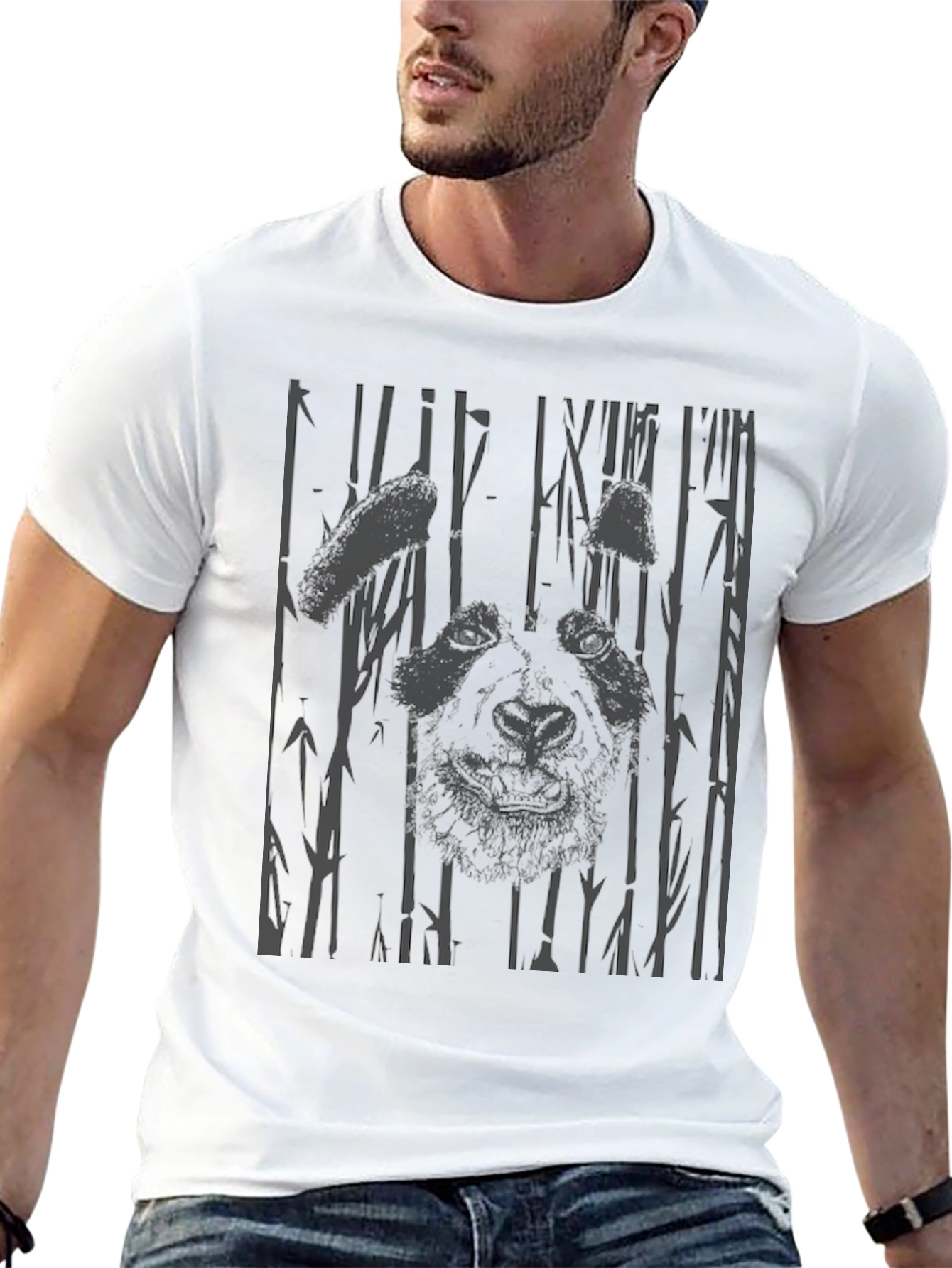 Panda Bamboo Graphic Print T-Shirt