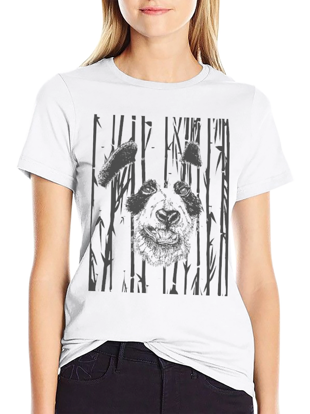 Panda Bamboo Graphic Print T-Shirt
