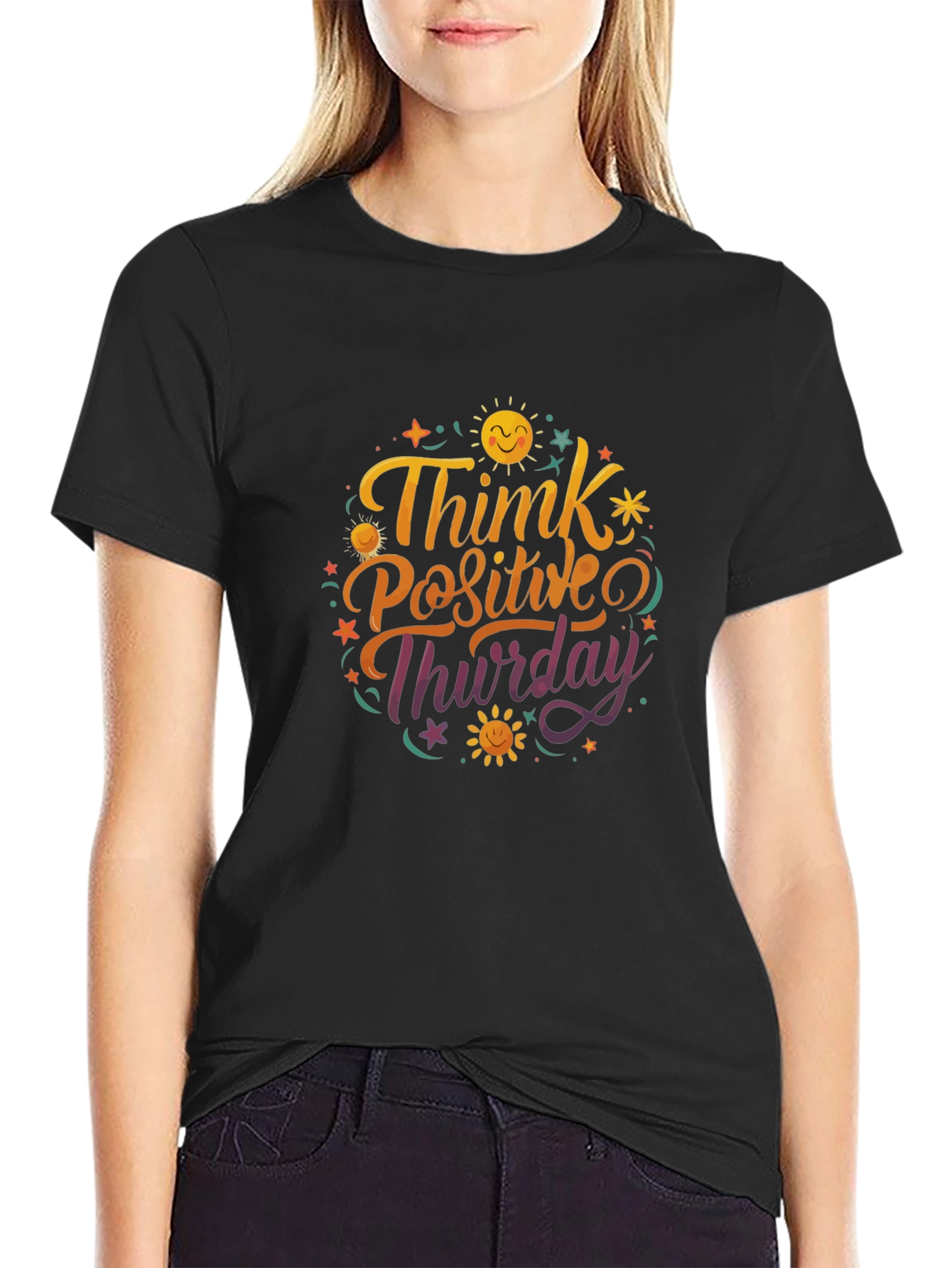 Think Positive Thursday Graphic T-Shirt