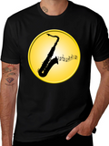 Saxophone Music Notes Graphic Tee