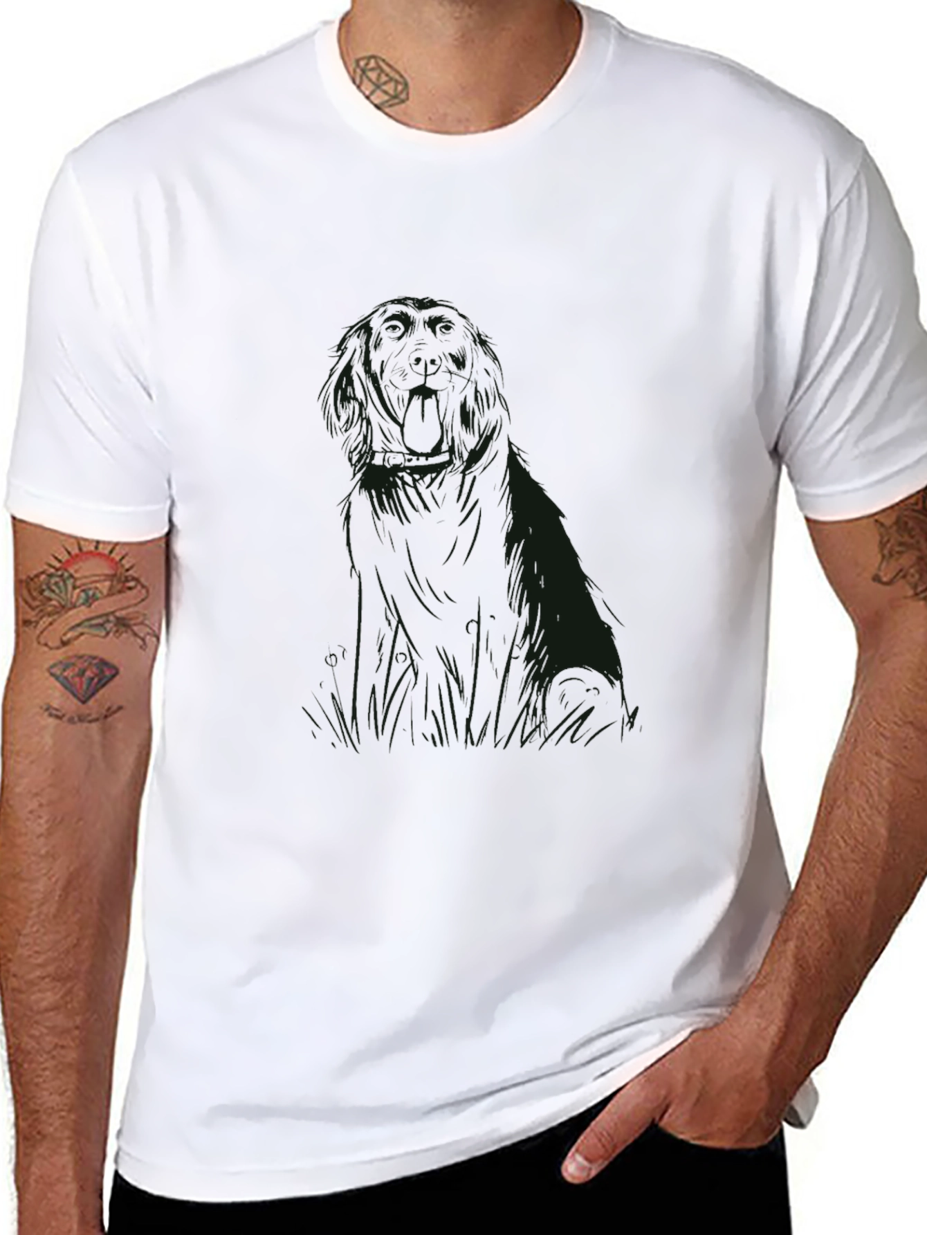 Mens Black Graphic Print T-Shirt