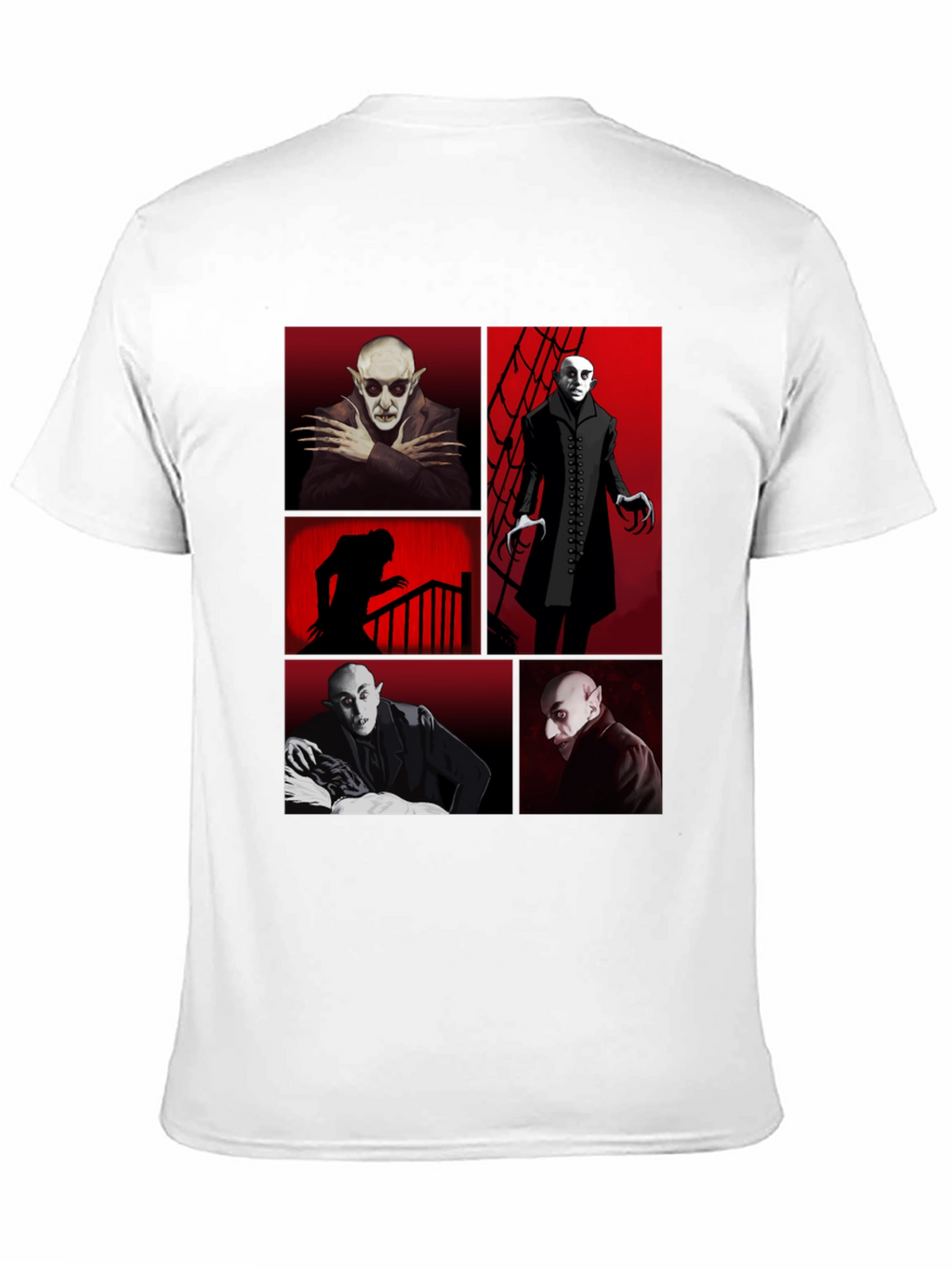 Vampire Collage Graphic Tee - Black Crew Neck T-Shirt