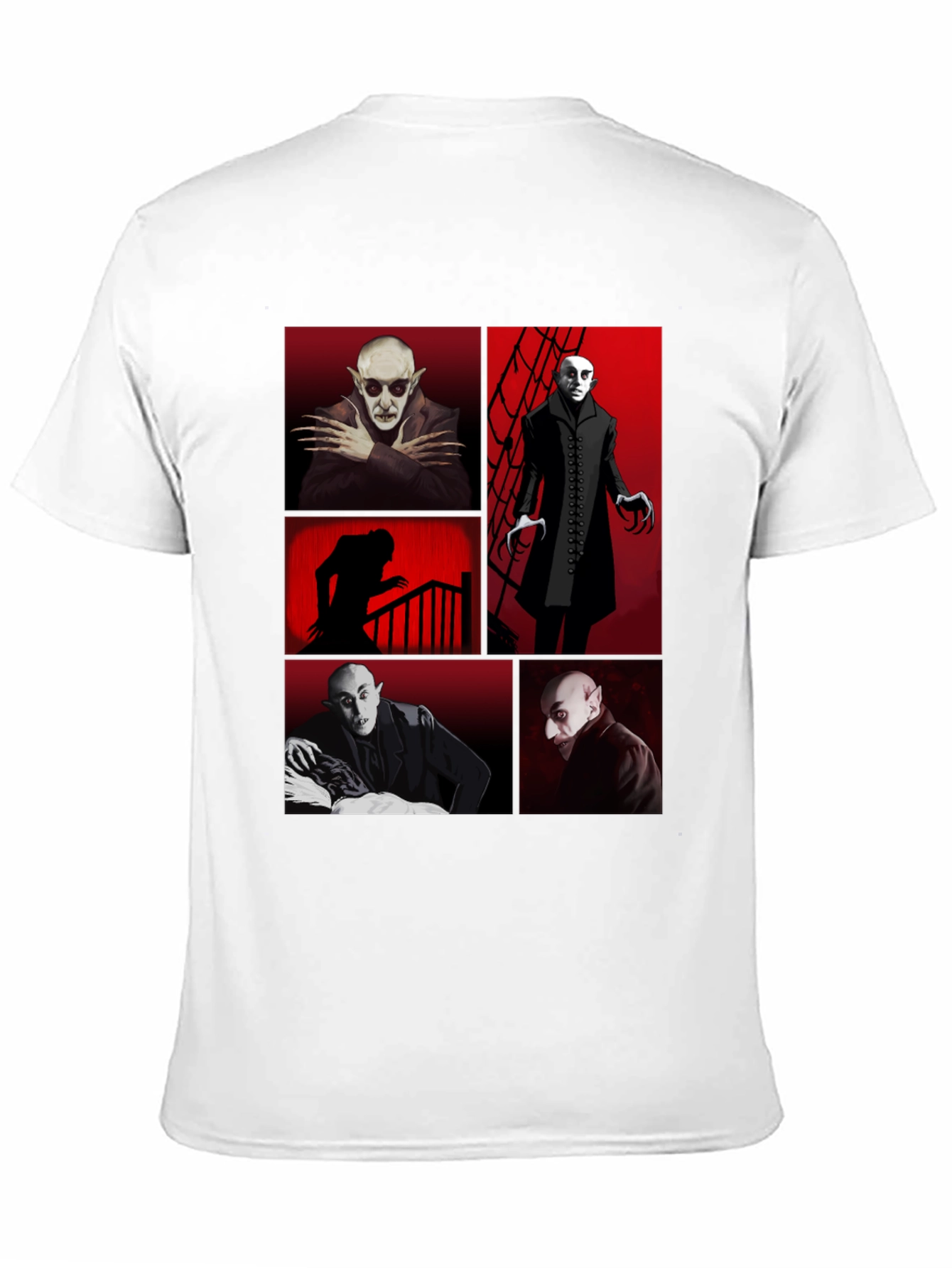 Vampire Collage Graphic Tee - Black Crew Neck T-Shirt