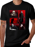Vampire Collage Graphic Tee - Black Crew Neck T-Shirt