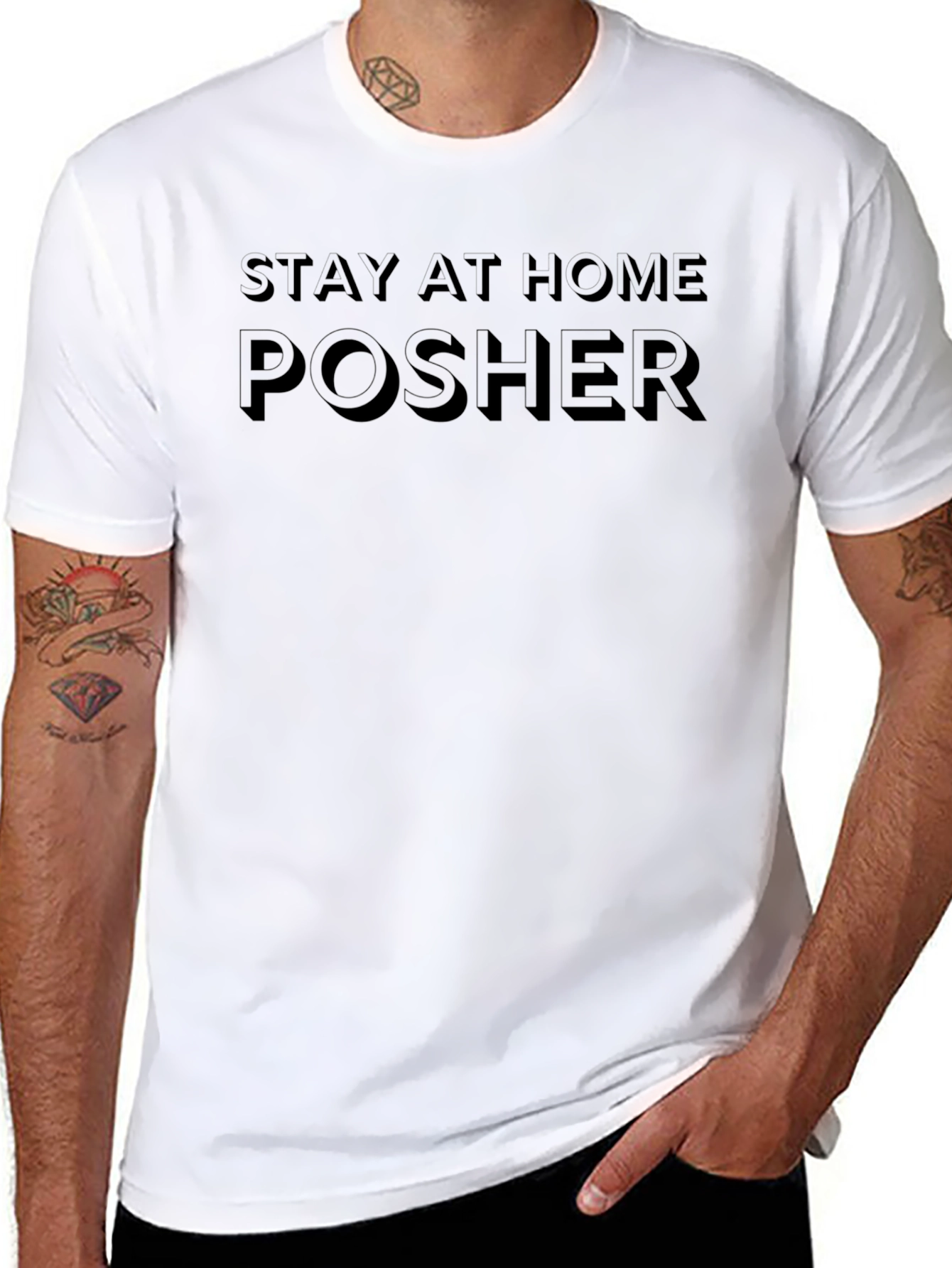 Stay At Home Posher Black T-Shirt