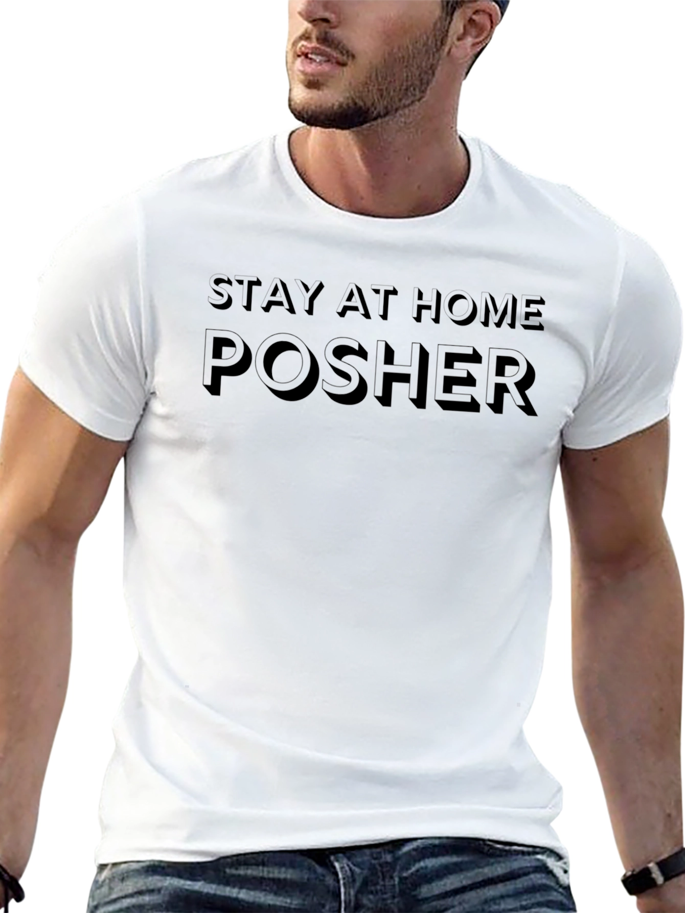 Stay At Home Posher Black T-Shirt